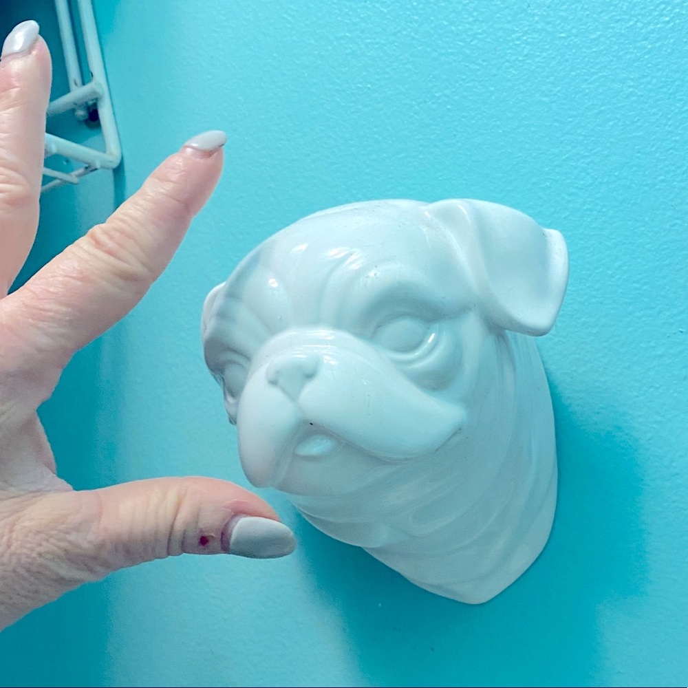 Ceramic pug dog wall art